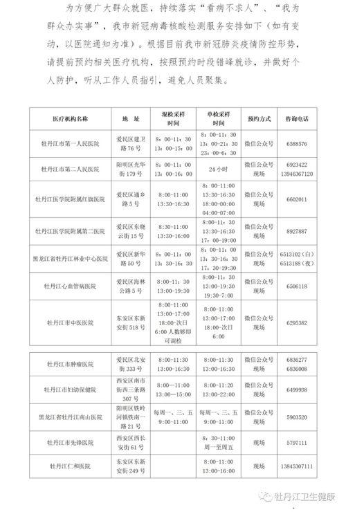 牡丹江核酸最新爆料,揭秘疫情下的防控动态